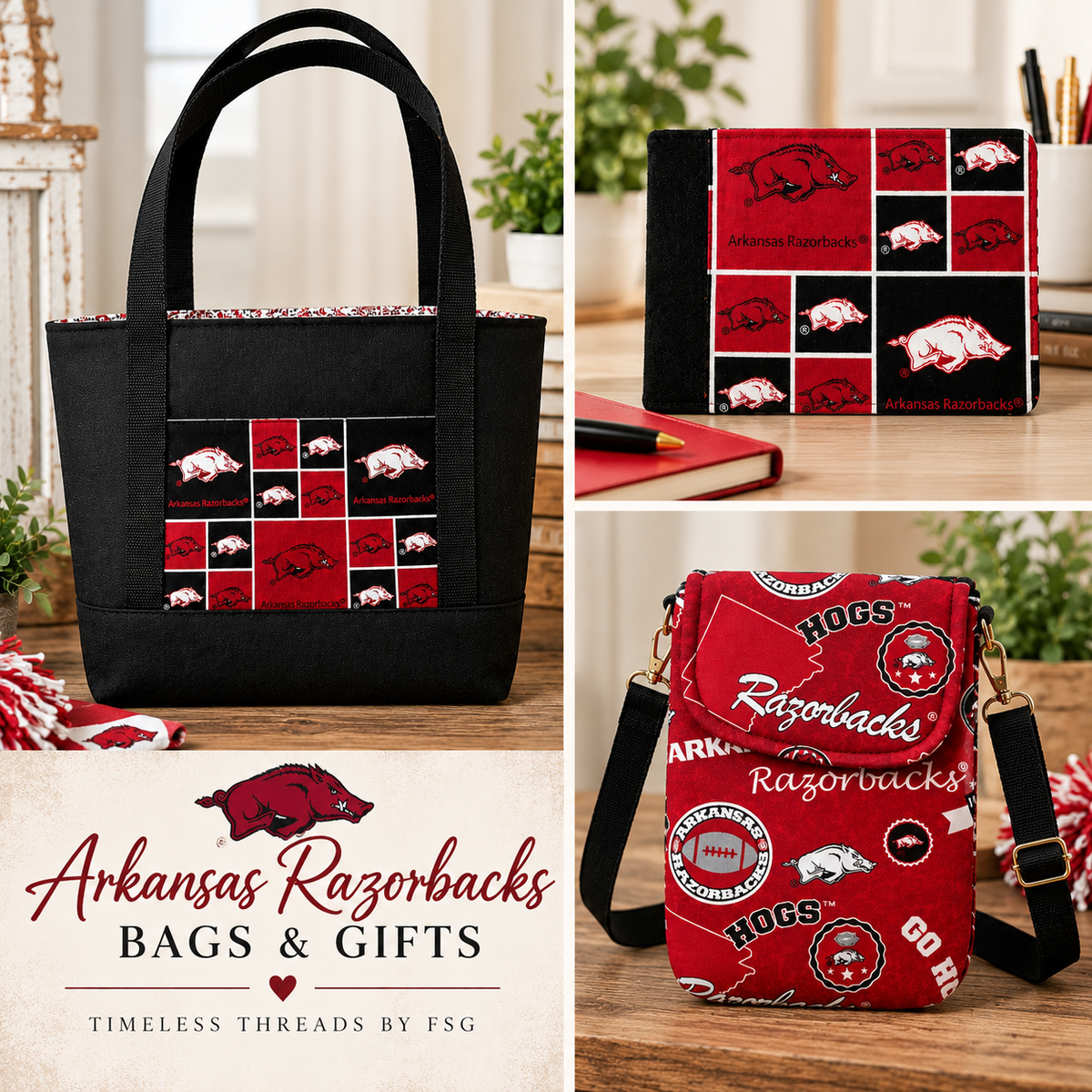 Arkansas Razorbacks Bags & Gifts – Handmade for True Hogs Fans!
