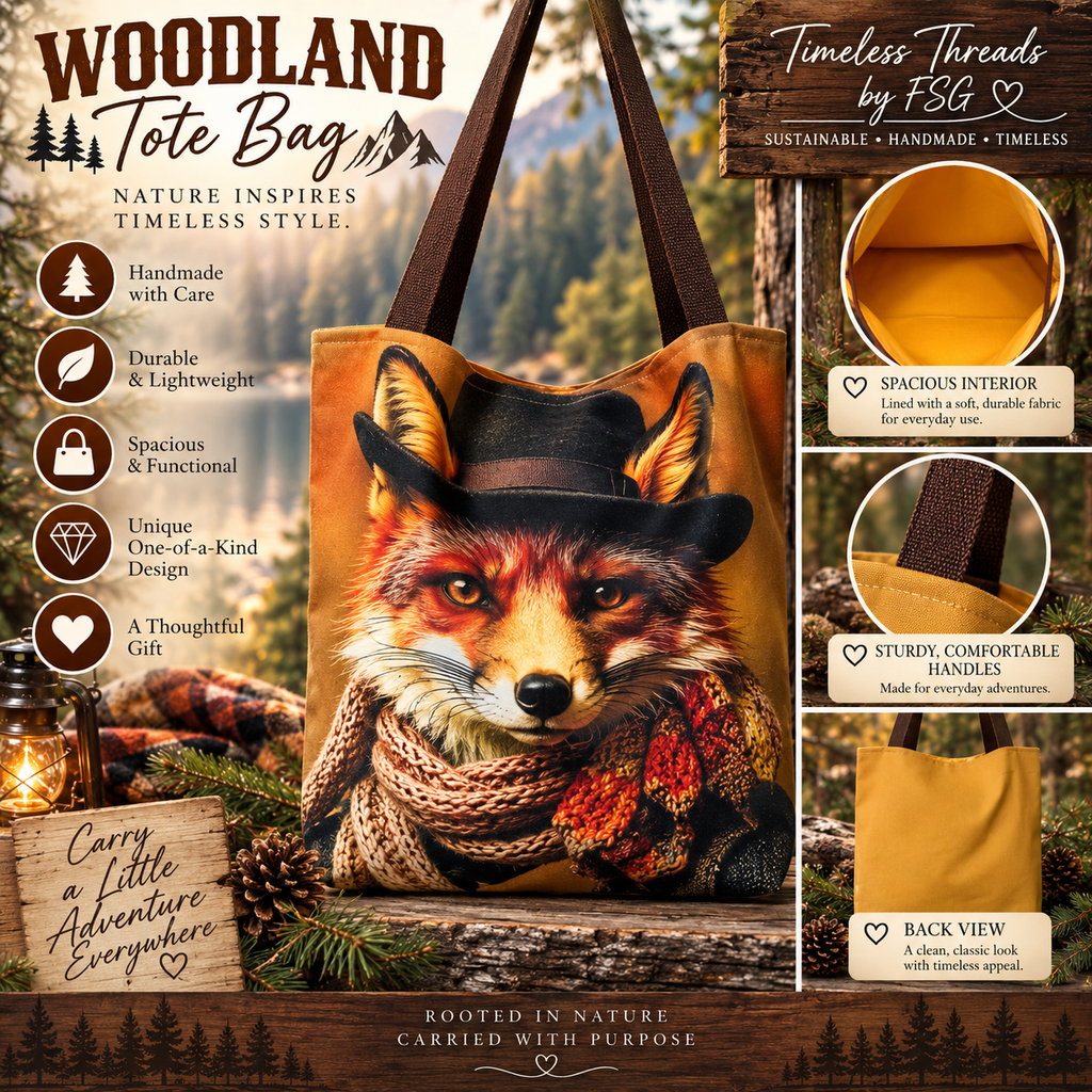 Handmade Fox Tote Bag