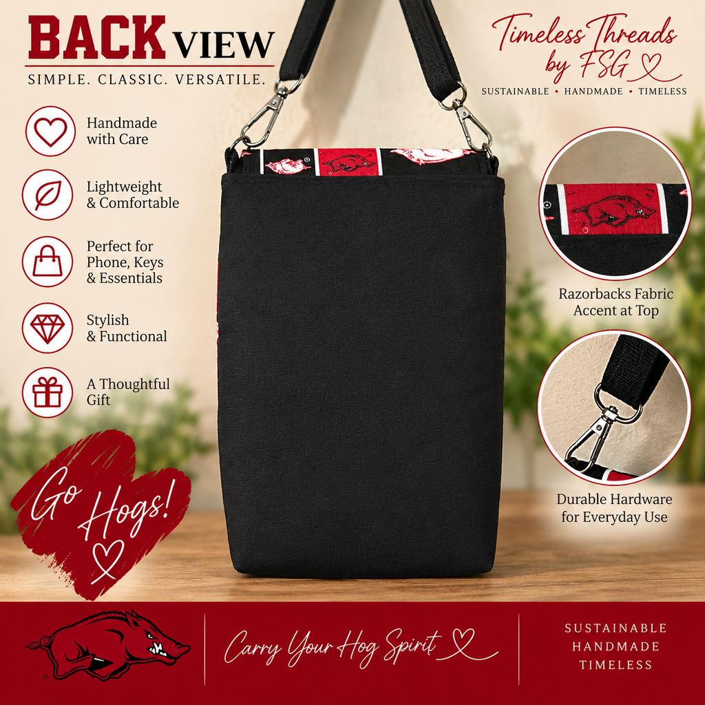 Arkansas Razorbacks Crossbody Bag – Handmade Game Day Purse