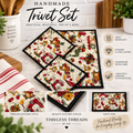 Handmade Quilted Trivet Set – Vintage Kitchen Print
